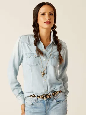 Ariat 10051493 Womens Blues Shirt Bleached Chambray