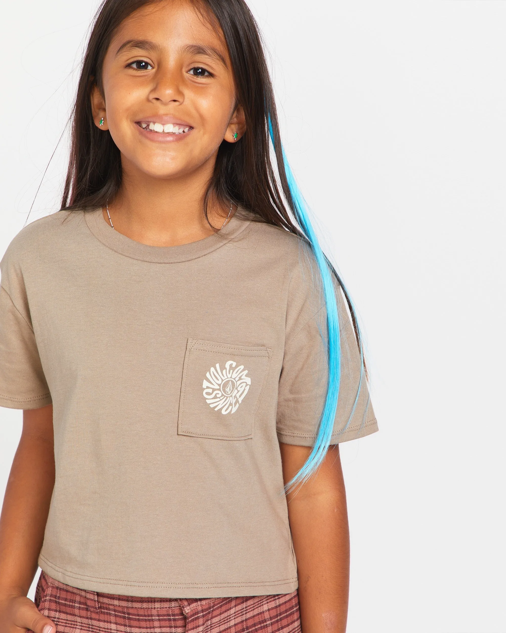 Big Girls Pkt Dial Short Sleeve Tee - Moondust