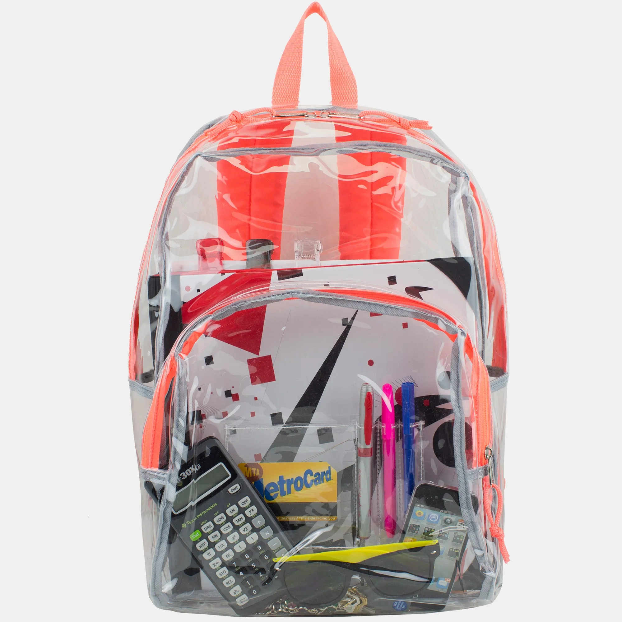 Clear Dome Backpack with Colorful Adjustable Padded Straps