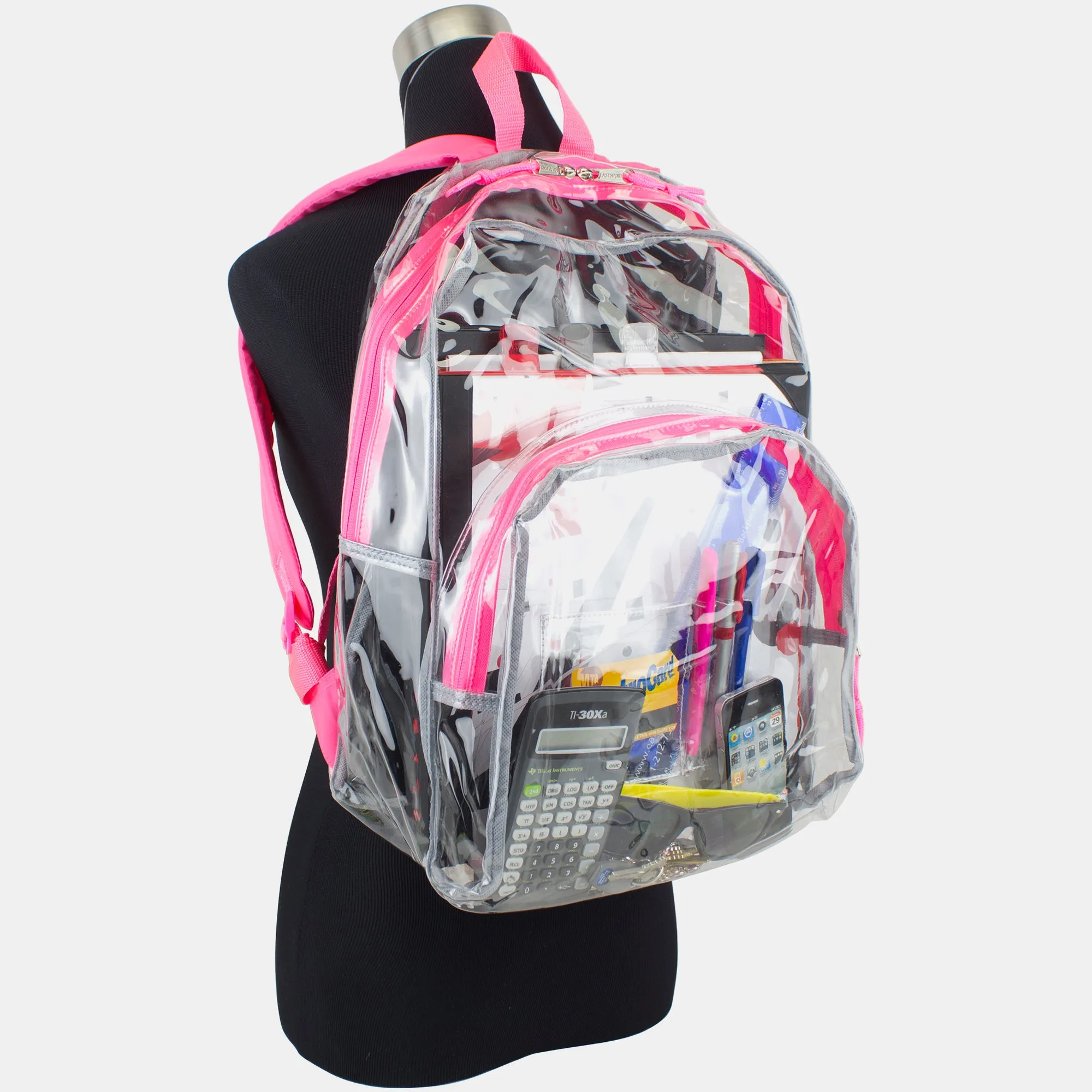 Clear Dome Backpack with Colorful Adjustable Padded Straps