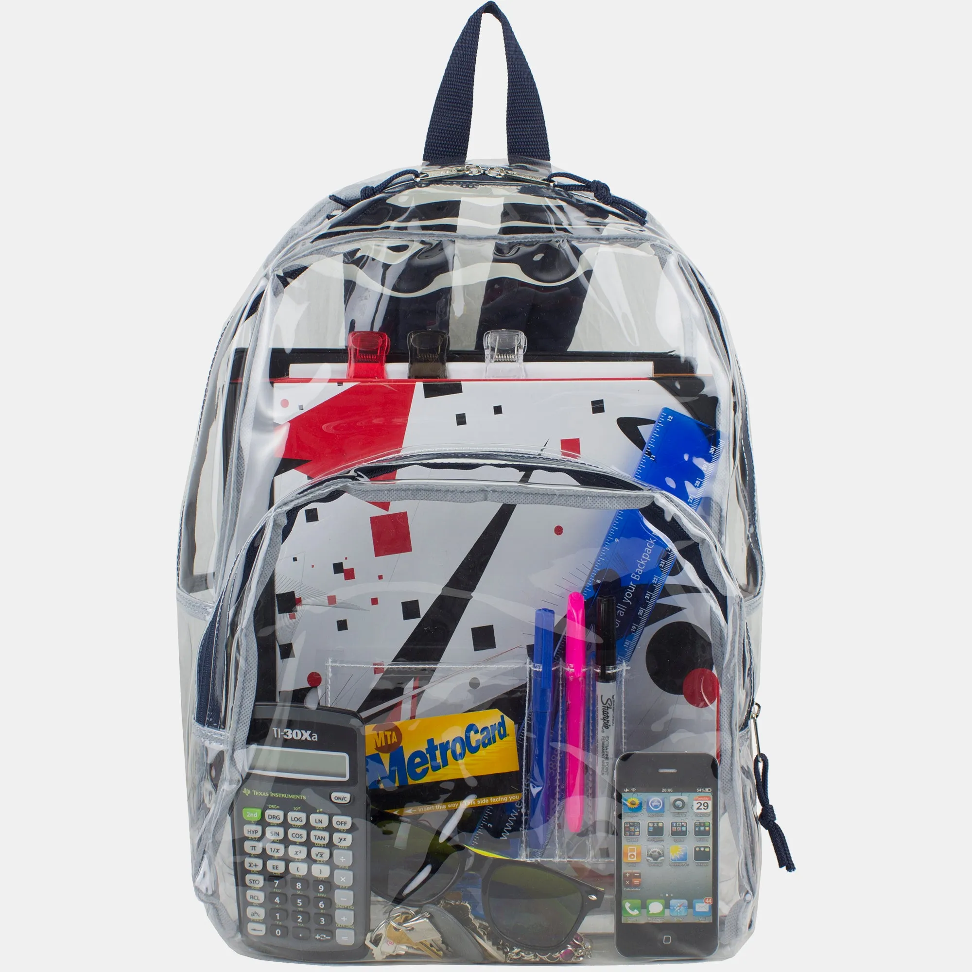 Clear Dome Backpack with Colorful Adjustable Padded Straps