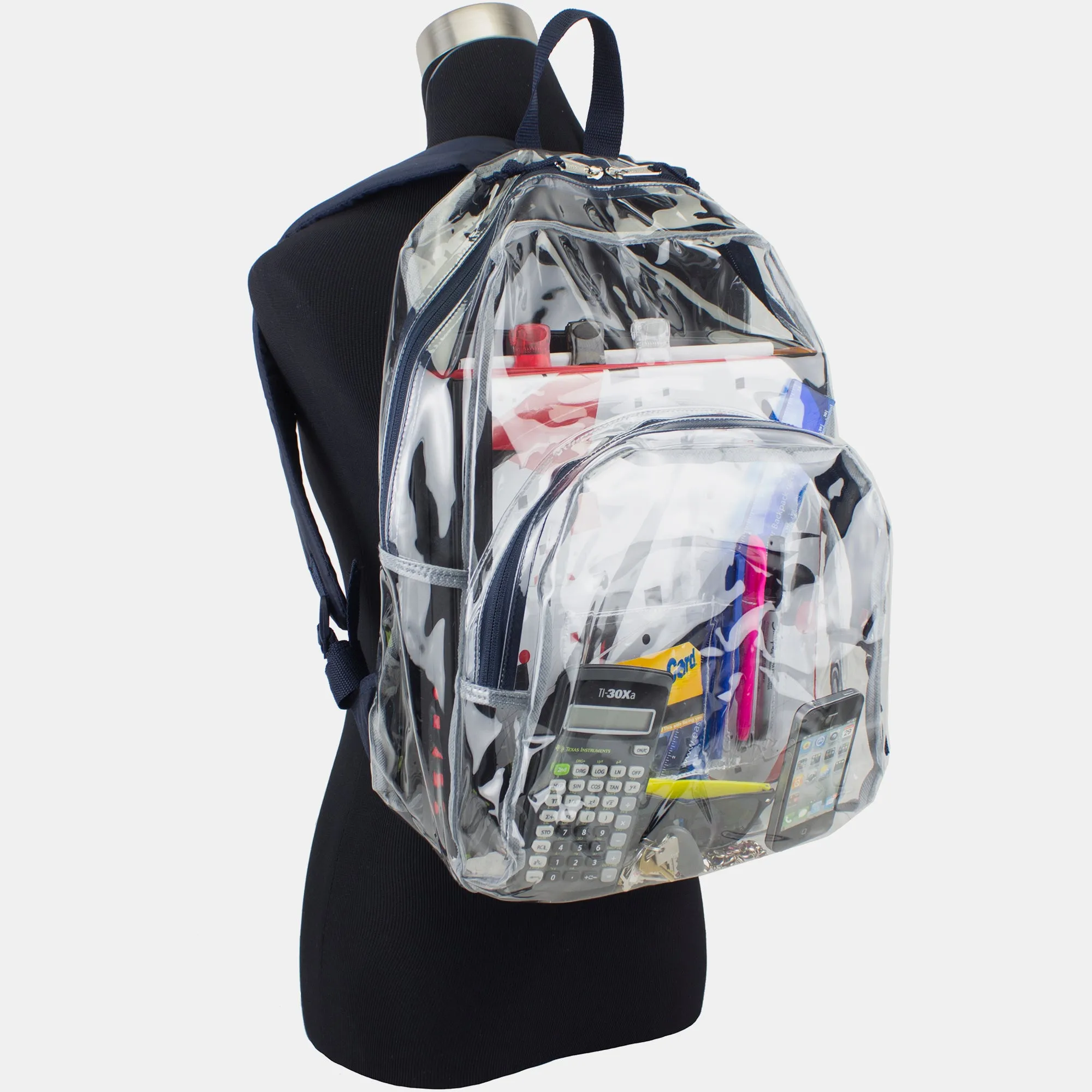 Clear Dome Backpack with Colorful Adjustable Padded Straps