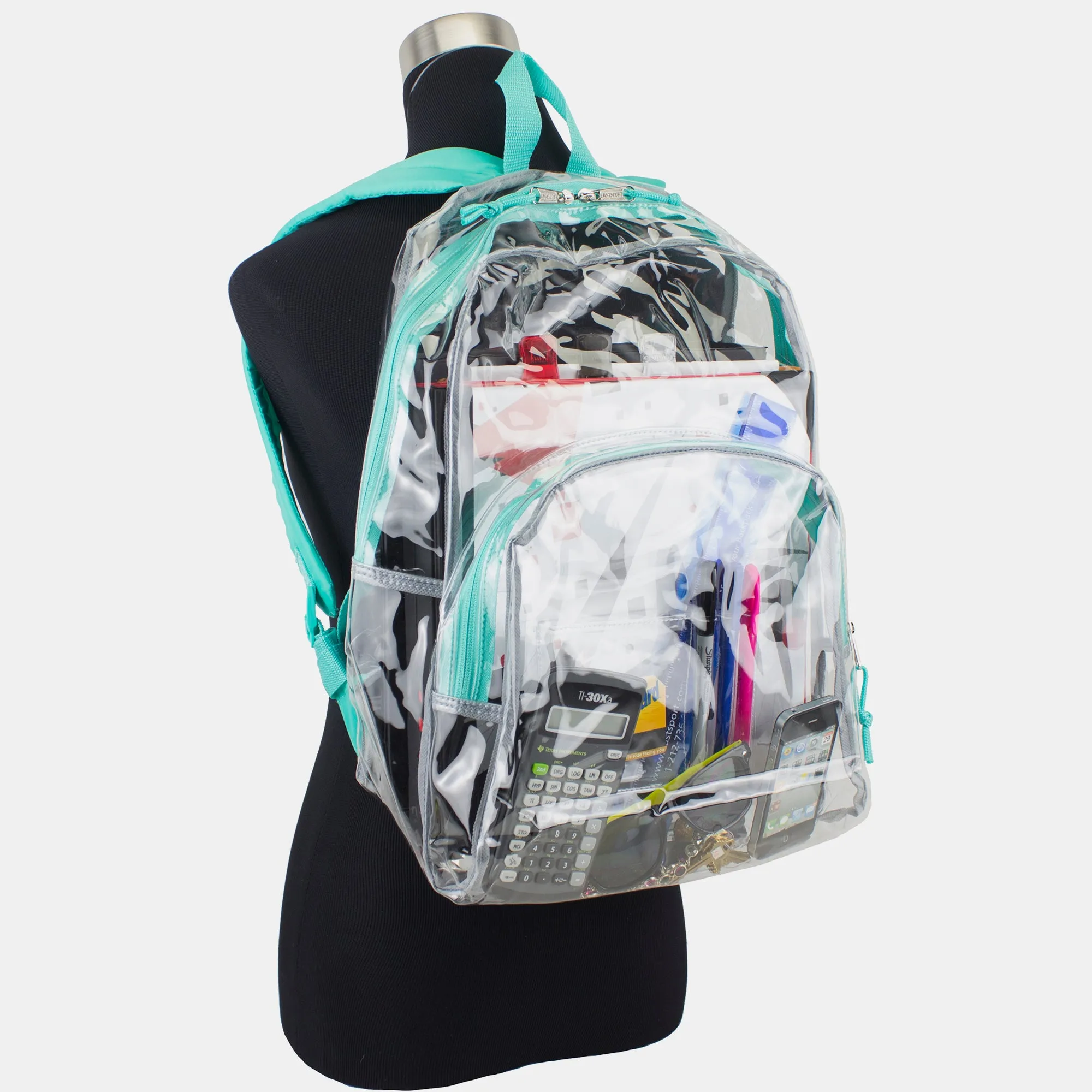 Clear Dome Backpack with Colorful Adjustable Padded Straps