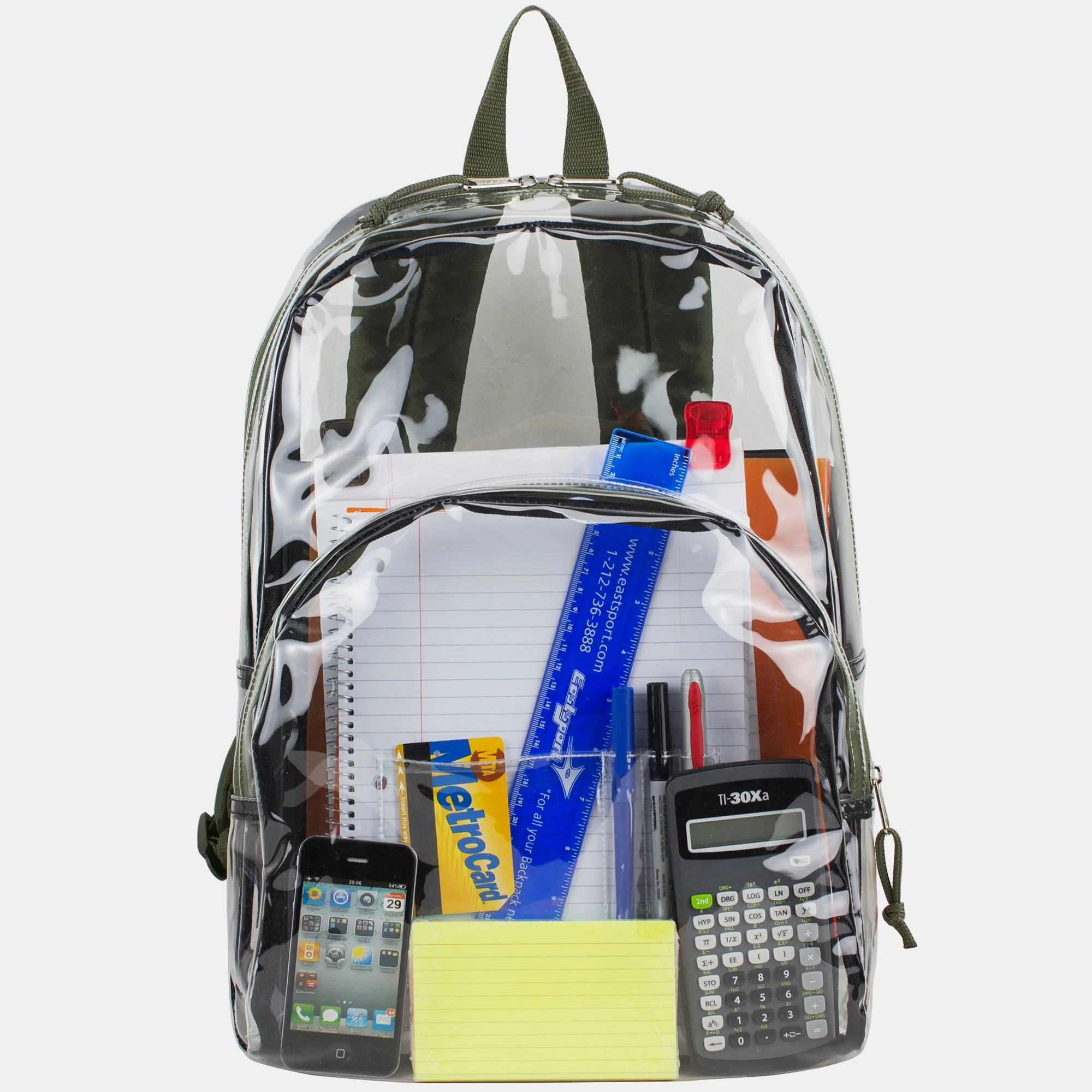 Clear Dome Backpack with Colorful Adjustable Padded Straps