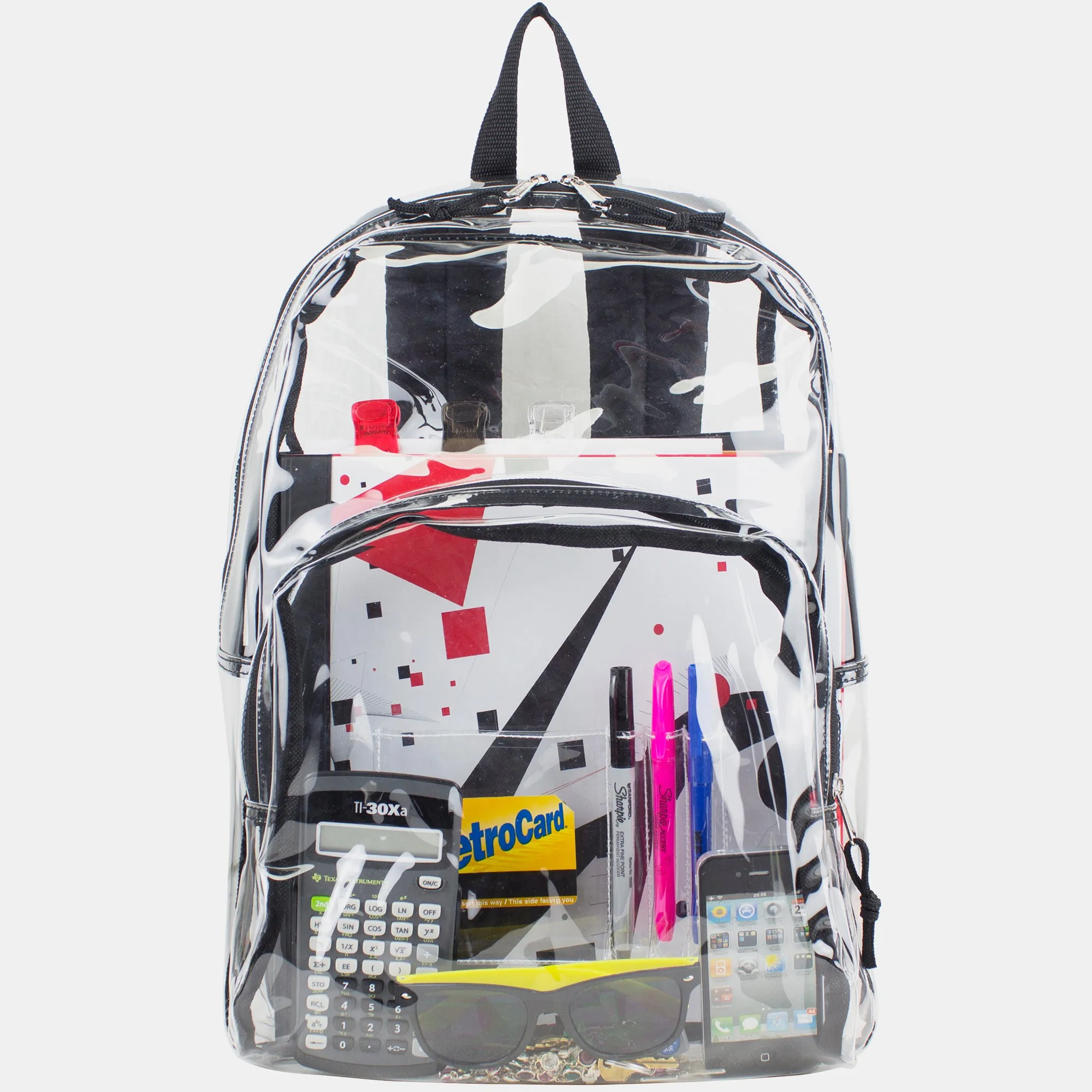 Clear Dome Backpack with Colorful Adjustable Padded Straps