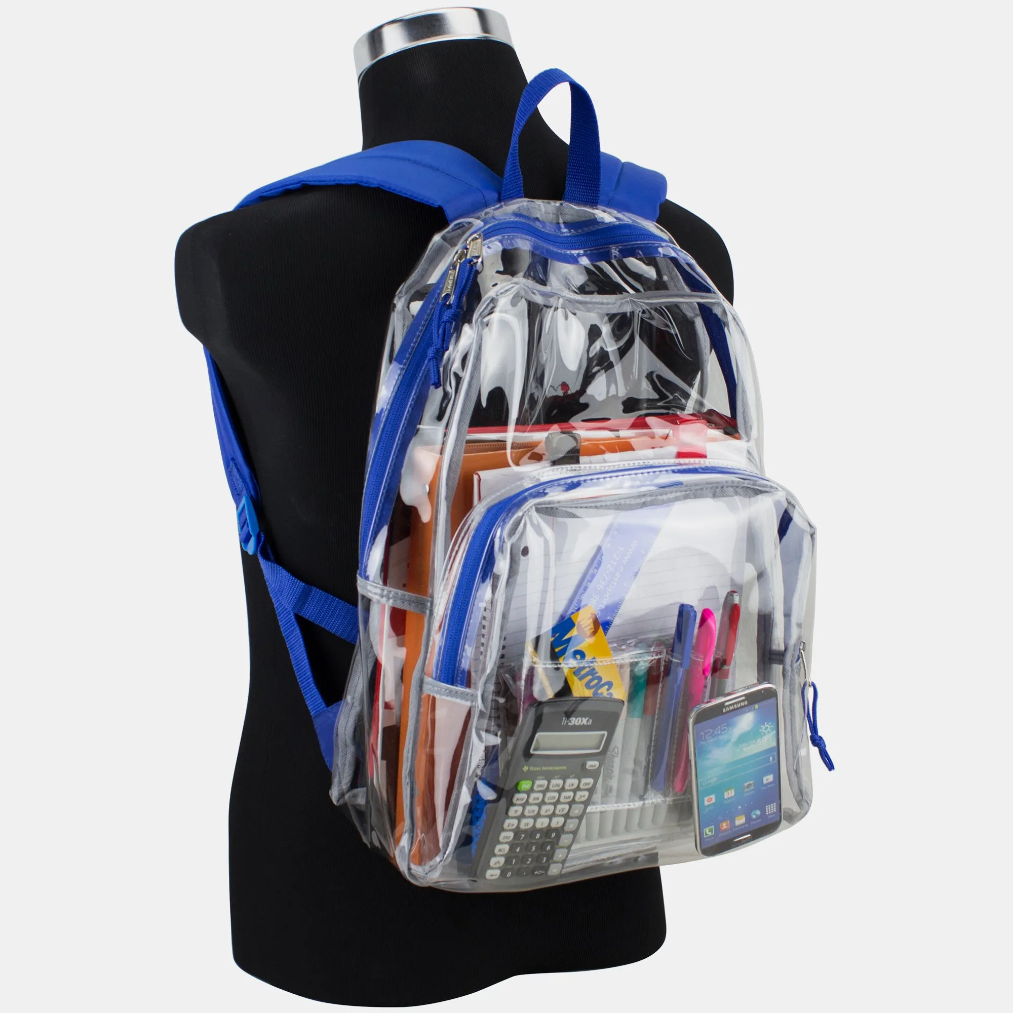 Clear Dome Backpack with Colorful Adjustable Padded Straps