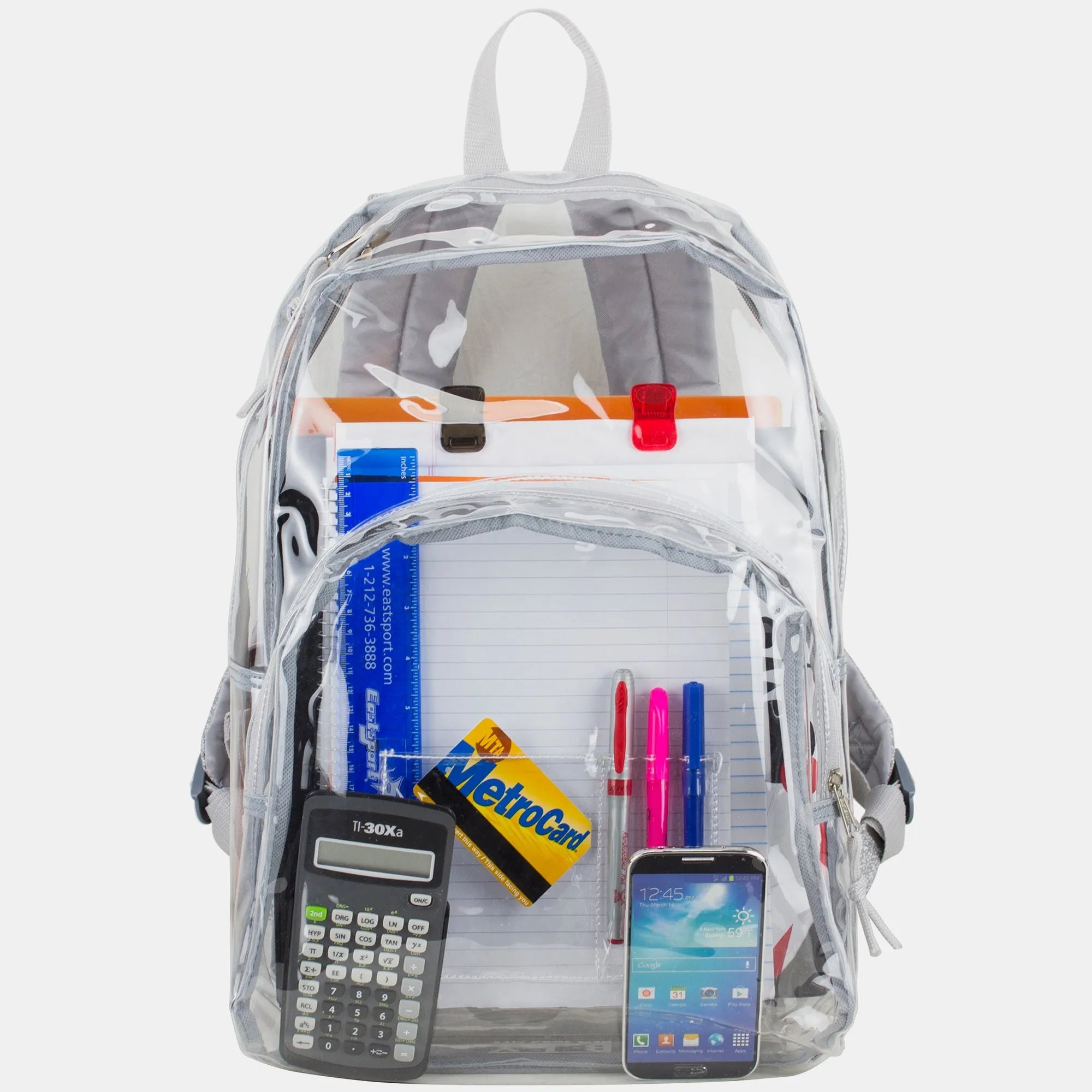 Clear Dome Backpack with Colorful Adjustable Padded Straps