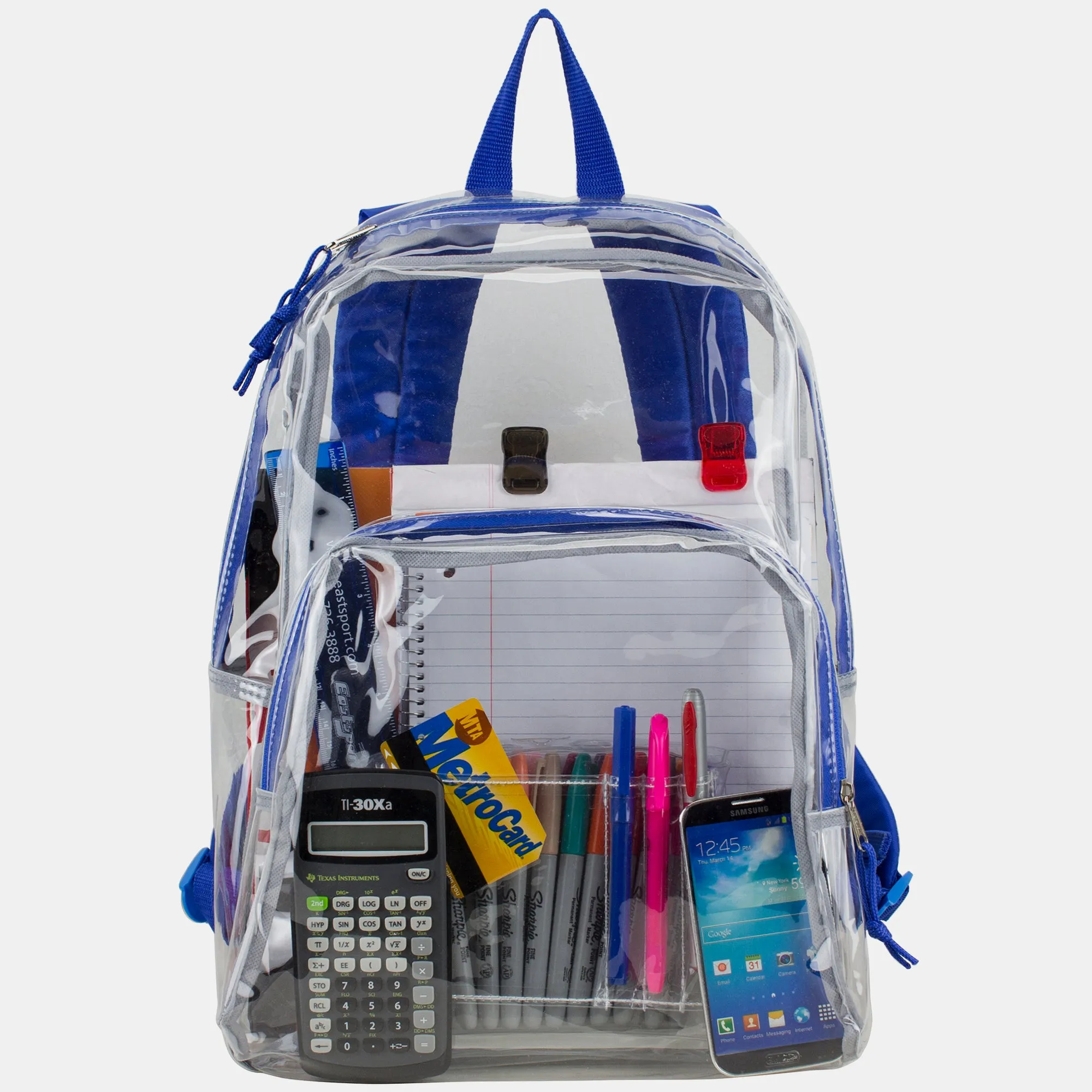 Clear Dome Backpack with Colorful Adjustable Padded Straps