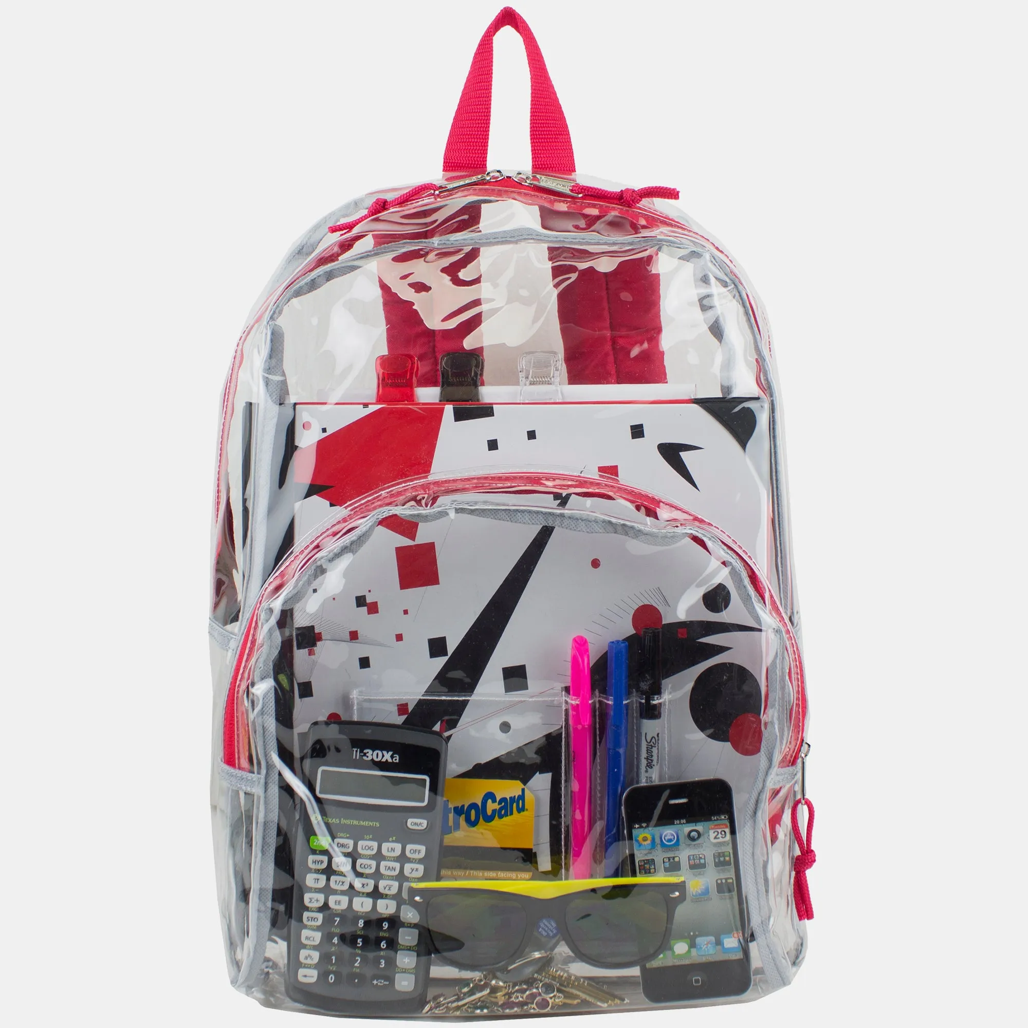 Clear Dome Backpack with Colorful Adjustable Padded Straps