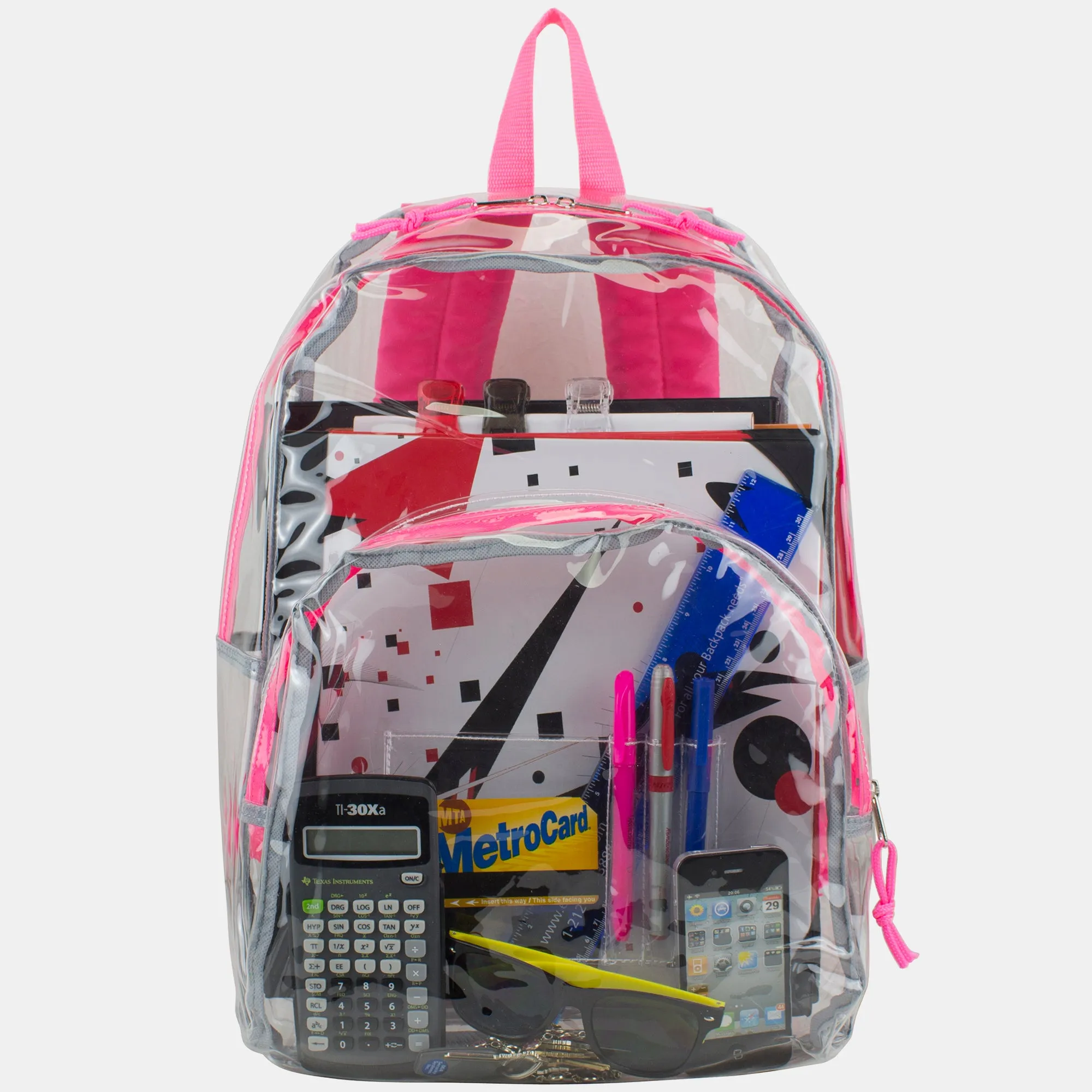 Clear Dome Backpack with Colorful Adjustable Padded Straps