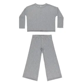 Cozy Rib Knit Set | Dusty Blue