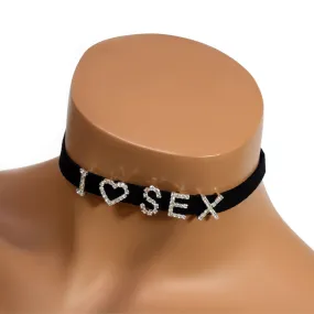 Crystal Avenue Diamante I Heart Sex Choker