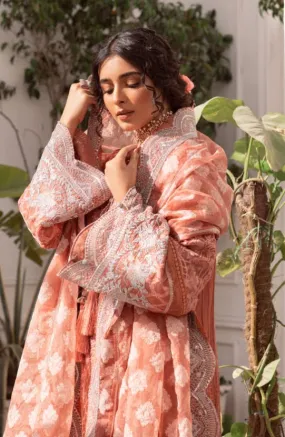 Embroidered Organza Shirt with Dupatta and Churidar Pajama