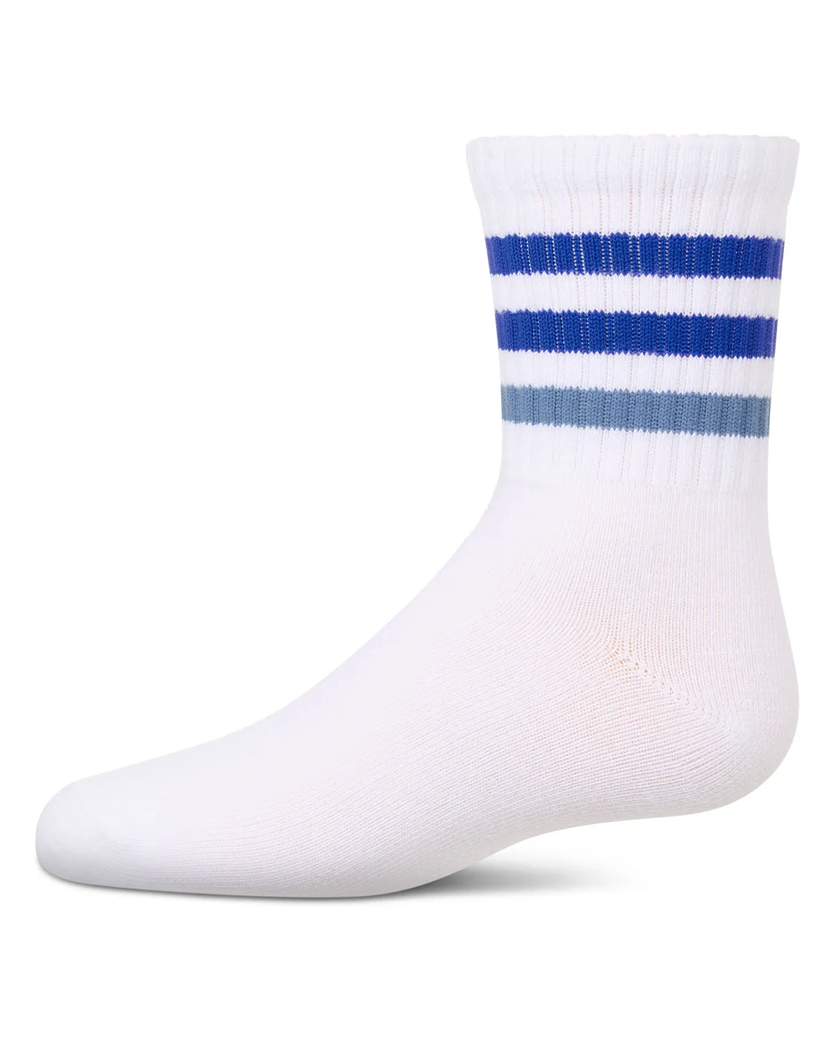 Girls' Two Tone Varsity Stripe Crew Socks