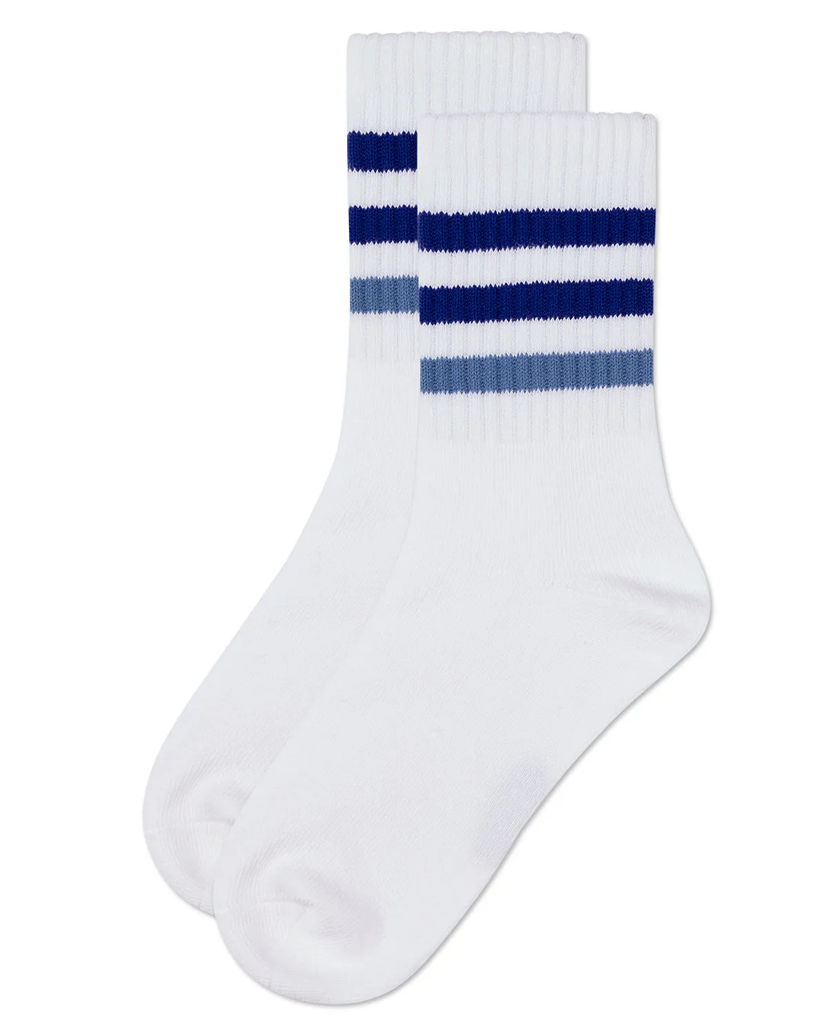 Girls' Two Tone Varsity Stripe Crew Socks