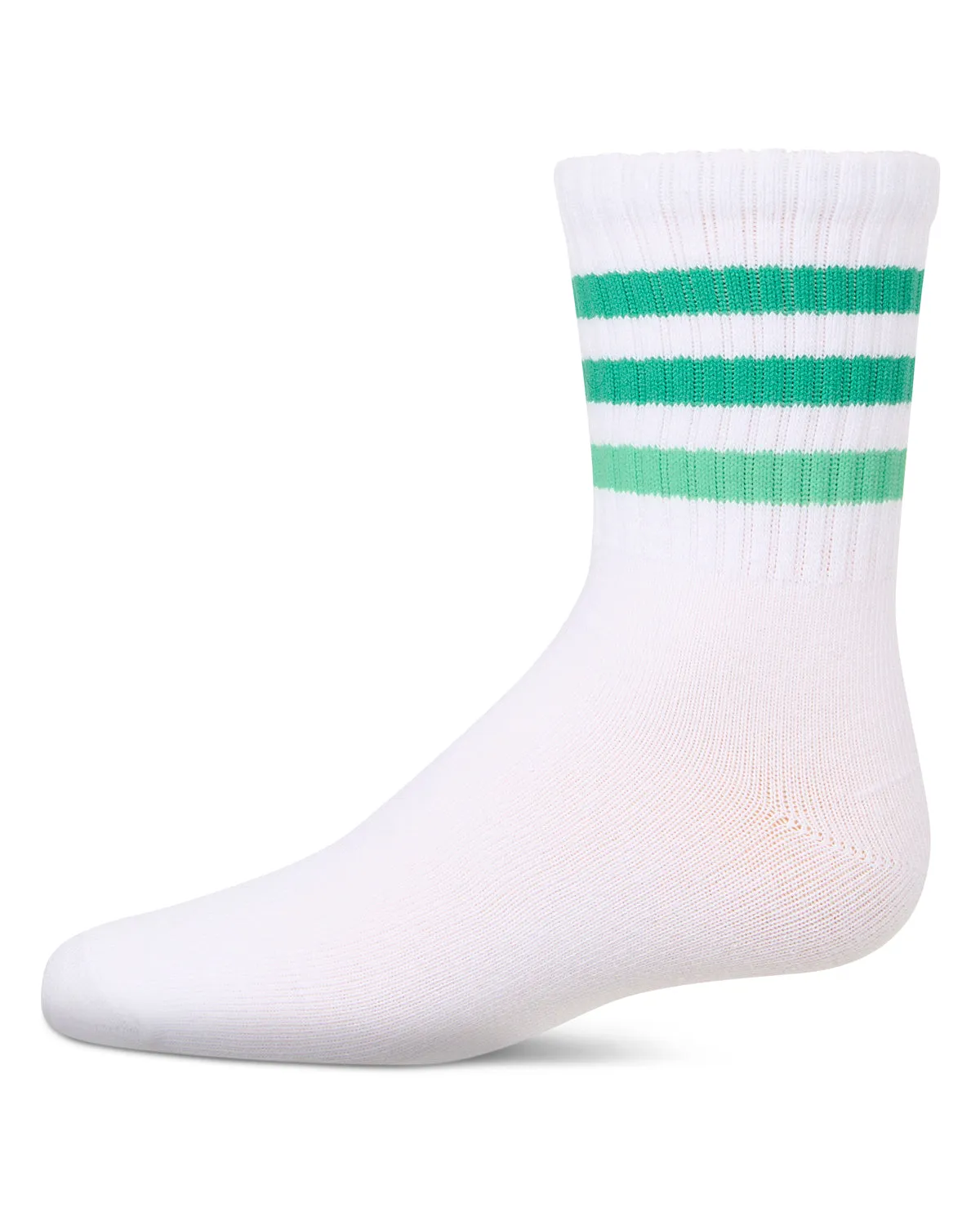 Girls' Two Tone Varsity Stripe Crew Socks