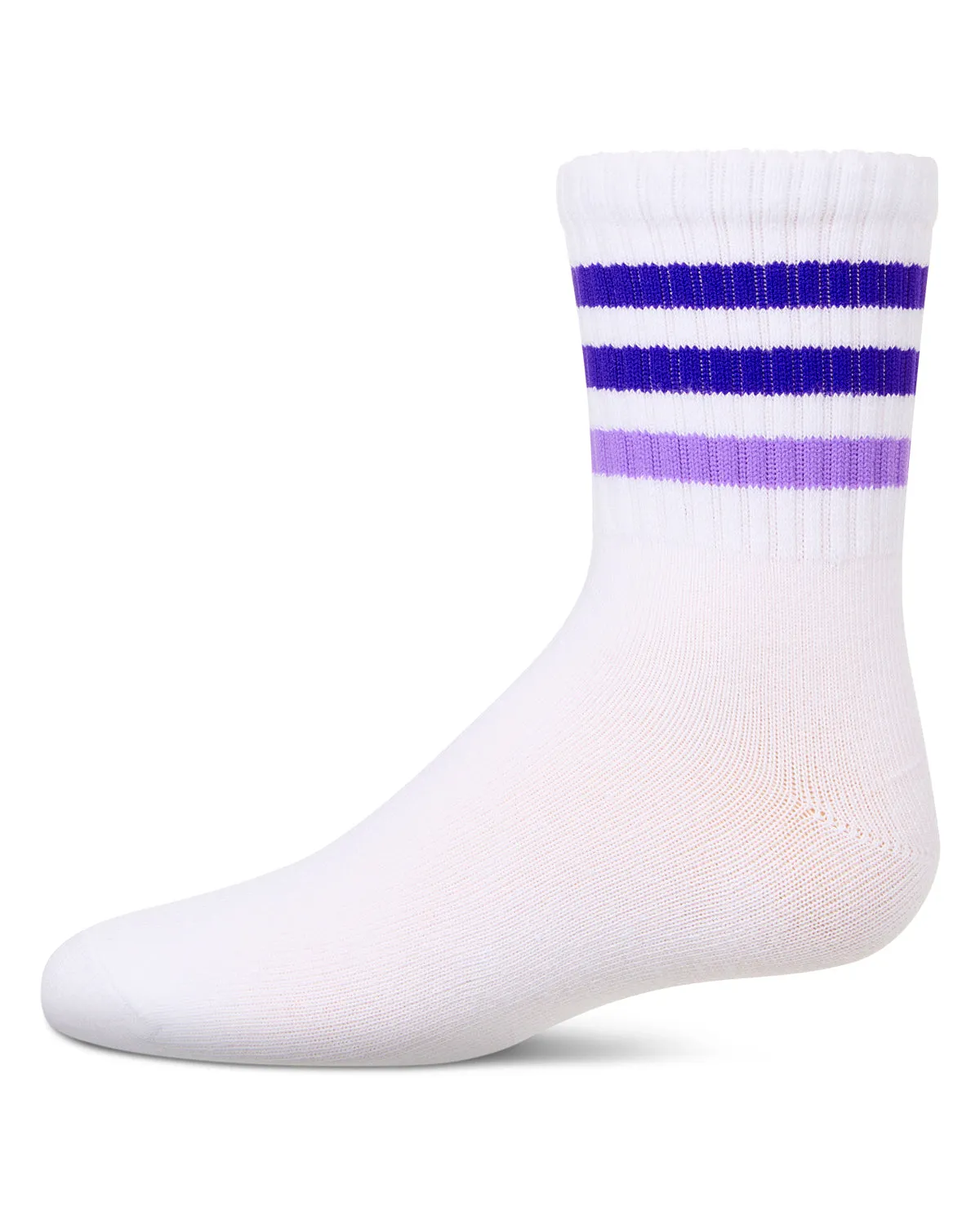 Girls' Two Tone Varsity Stripe Crew Socks