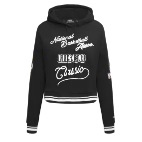 HBCU X NBA ALL STAR 2024 WOMEN'S RIB FLC CROPPED PO HOODIE (BLACK)