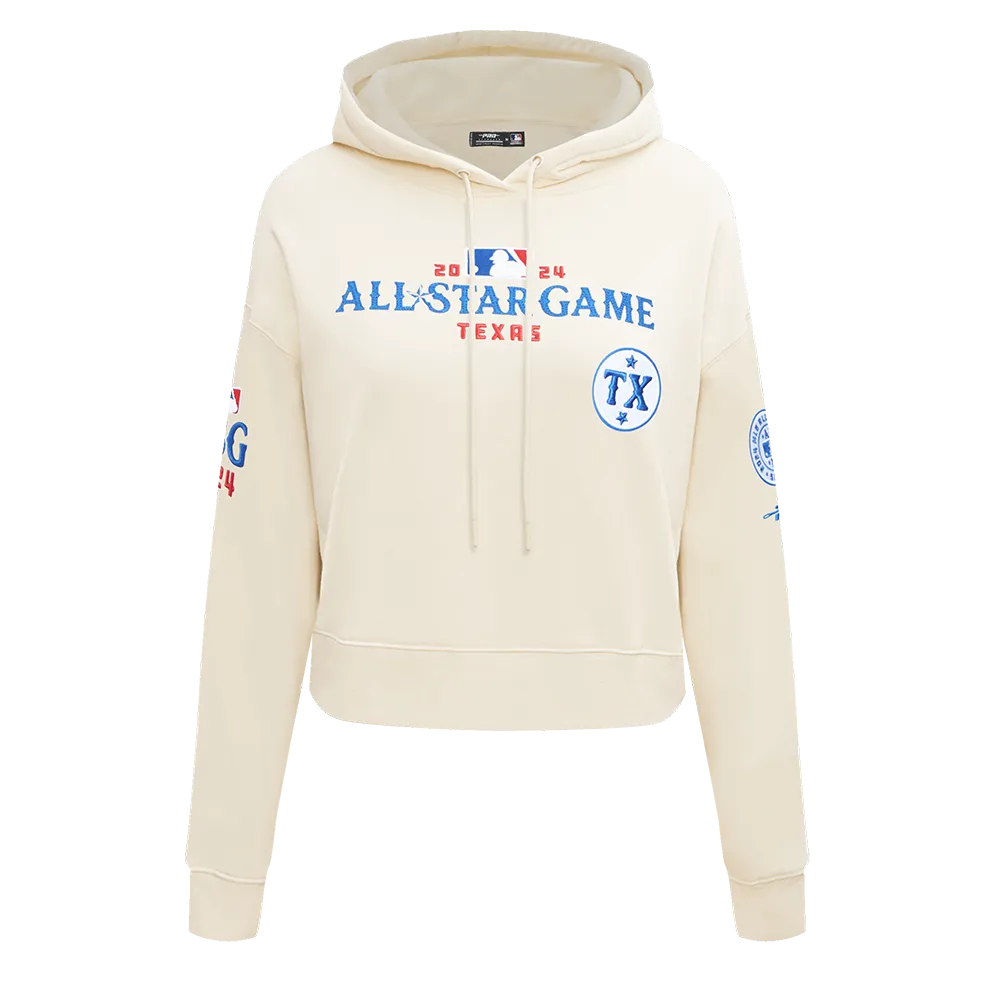 MLB ALL STAR 2024 WOMEN'S FLC CROPPED PO HOODIE (EGGSHELL)