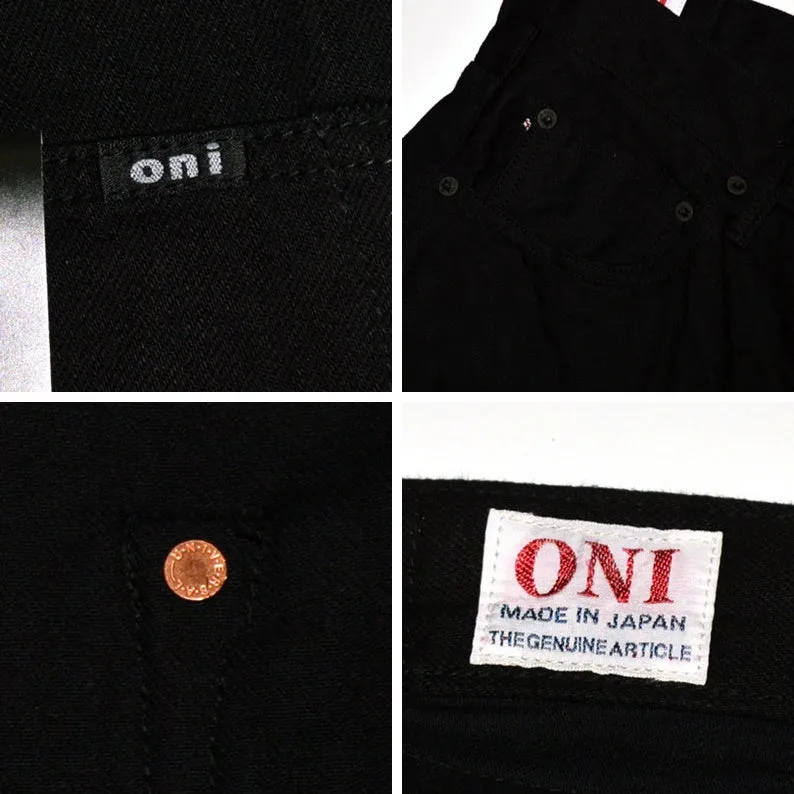 ONI DENIM "566-13BK" 13oz Jet Black Denim Semi Tight Straight