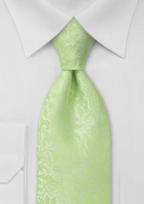 Pistachio Floral Paisley Necktie