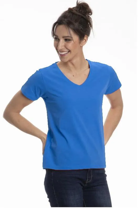 Women's Blue V-Neck T-Shirt and Bamboo Sock Combo - Ankle Hi Socks 2-Pair Packs